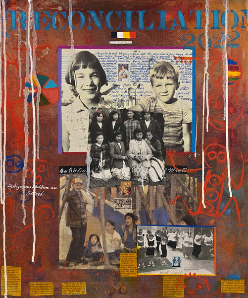 Jane Ash Poitras artwork 'WE ARE SACRED, WE ARE PURE' at Canada House Gallery