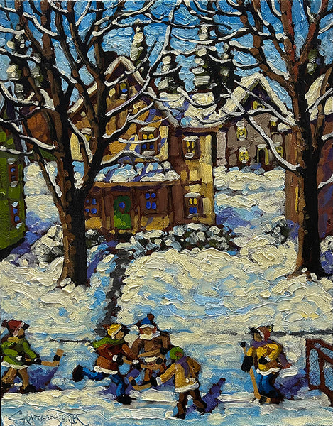 Rod Charlesworth artwork 'WINTER, STREET PLAY' at Canada House Gallery