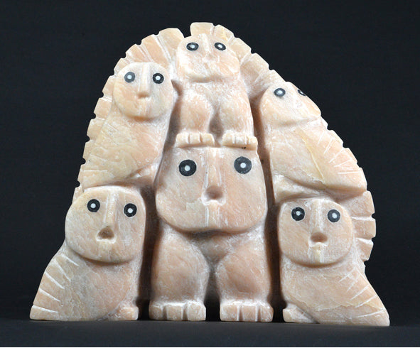 Adamie Mathewsie artwork 'OWL WITH 5 CHICKS' at Canada House Gallery