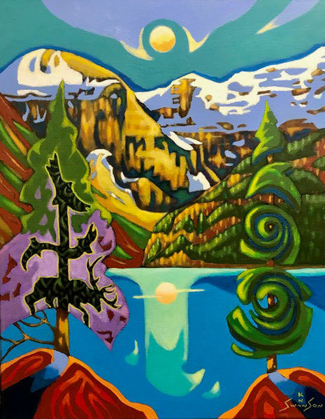 K Neil Swanson artwork 'LAKE LOUISE LIGHT' at Canada House Gallery