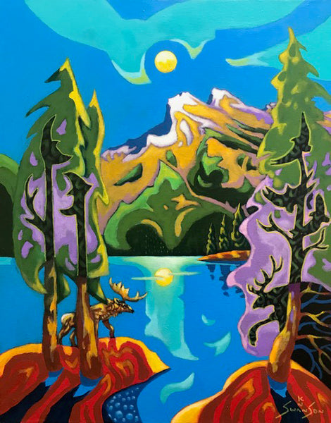 K Neil Swanson artwork 'RUNDLE MOON MOOSE' at Canada House Gallery