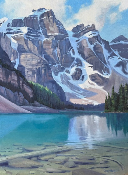 Gaye Adams artwork 'LATE LIGHT ON MORAINE LAKE' at Canada House Gallery