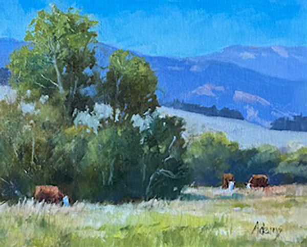 Gaye Adams artwork 'CAMPBELL RANGE HEREFORDS' at Canada House Gallery