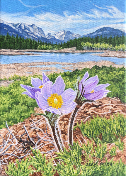 Jean Pilch artwork 'CROCUS AT MIDDLE LAKE' at Canada House Gallery