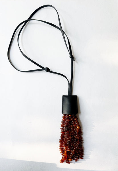 . NESHKA artwork 'AMBER & LEATHER NECKLACE' at Canada House Gallery