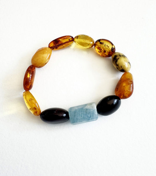 . NESHKA artwork 'AMBER & AQUAMARINE BRACELET' at Canada House Gallery