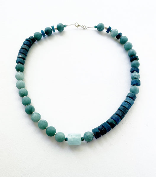 . NESHKA artwork 'AQUAMARINE, BLUE TOURMALINE & GREEN TOURMALINE NECKLACE' at Canada House Gallery