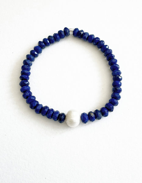 . NESHKA artwork 'LAPIS LAZULI & FRESH WATER PEARL BRACELET' at Canada House Gallery