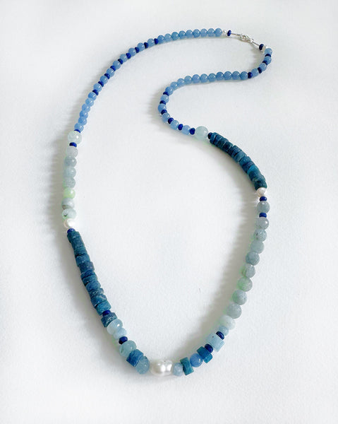 . NESHKA artwork 'AQUAMARINE, TOURMALINE, LAPIS LAZULI & FRESH WATER PEARL' at Canada House Gallery