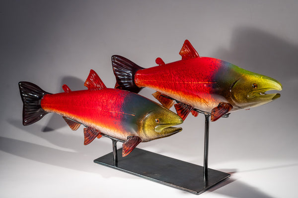 Ryan Bavin artwork 'SALMON PAIR #250917-1AB' at Canada House Gallery