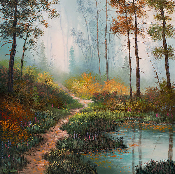Roger D Arndt artwork 'WOODLAND TRAIL REFLECTION' at Canada House Gallery