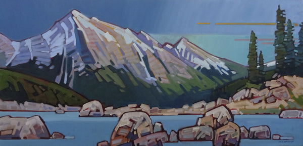 Cameron Bird artwork 'DISTANT SHOWERS AT MEDICINE LAKE' at Canada House Gallery