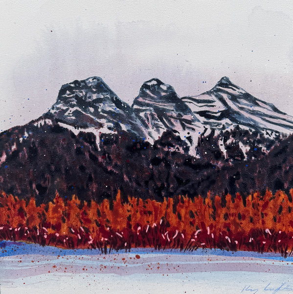 Kerry Langlois artwork 'FIRST SNOWFALL, THREE SISTER' at Canada House Gallery