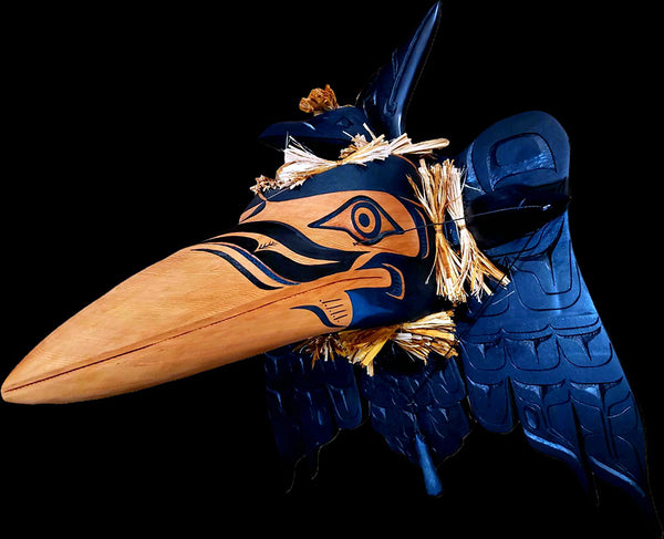 Simon Dick artwork 'THE RAVEN RELEASES THE SUN INTO THE SKY TRANSFORMATION MASK' at Canada House Gallery