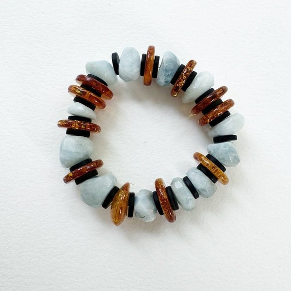 . NESHKA artwork 'AMBER, AQUAMARINE, ONYX BRACELET' at Canada House Gallery