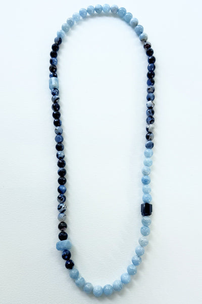 . NESHKA artwork 'AQUAMARINE AND AGATE LONG NECKLACE' at Canada House Gallery