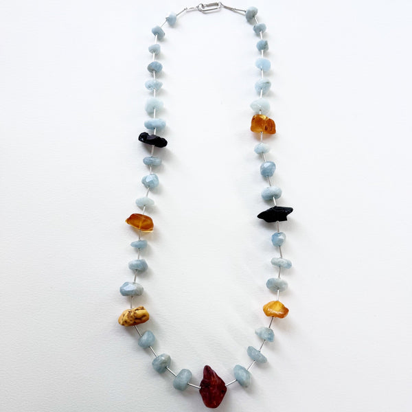 . NESHKA artwork 'AQUAMARINE AND AMBER NECKLACE' at Canada House Gallery