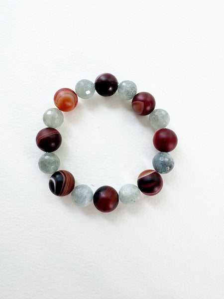 . NESHKA artwork 'AQUAMARINE AND LACE AGATE BRACELET' at Canada House Gallery