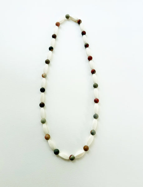 . NESHKA artwork 'FROSTED JASPER NECKLACE' at Canada House Gallery