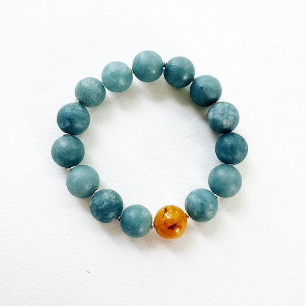 . NESHKA artwork 'GREEN TOURMALINE AND AMBER BRACELET' at Canada House Gallery
