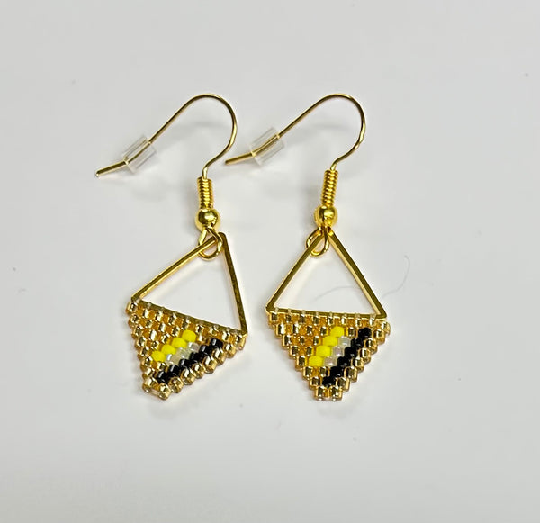 Candice Allard artwork 'MANITOBA BIRD SERIES: GOLD FINCH EARRINGS' at Canada House Gallery