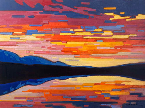 Cameron Bird artwork 'EVENING LIGHT SHOW OVER ONE EYE LAKE' at Canada House Gallery