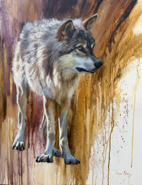 Gaye Adams artwork 'LONE WOLF' at Canada House Gallery