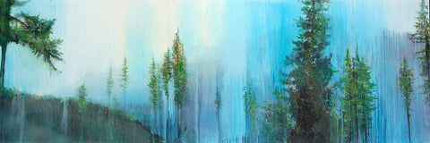 MOUNTAIN FOREST IN BLUE