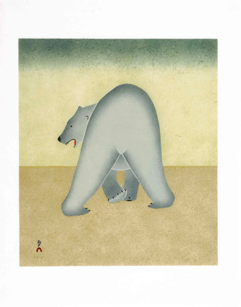 Kananginak Pootoogook artwork 'SOLITARY BEAR' at Canada House Gallery