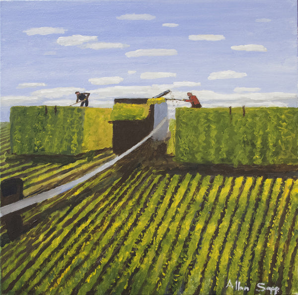 Allen Sapp artwork 'UNTITLED - HARVESTING  CIRCA 2000'S' available at Canada House Gallery - Banff, Alberta