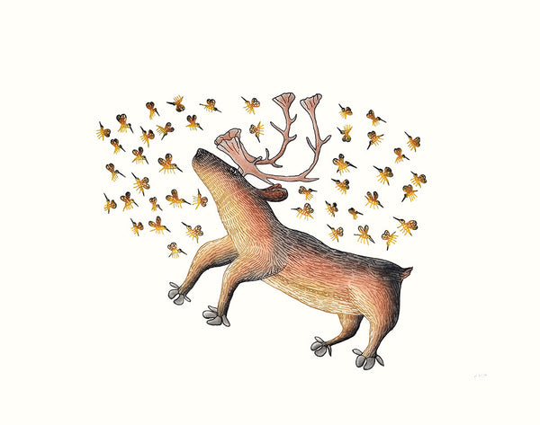 Cee Pootoogook artwork 'SUMMER BUZZ 1/50' available at Canada House Gallery - Banff, Alberta