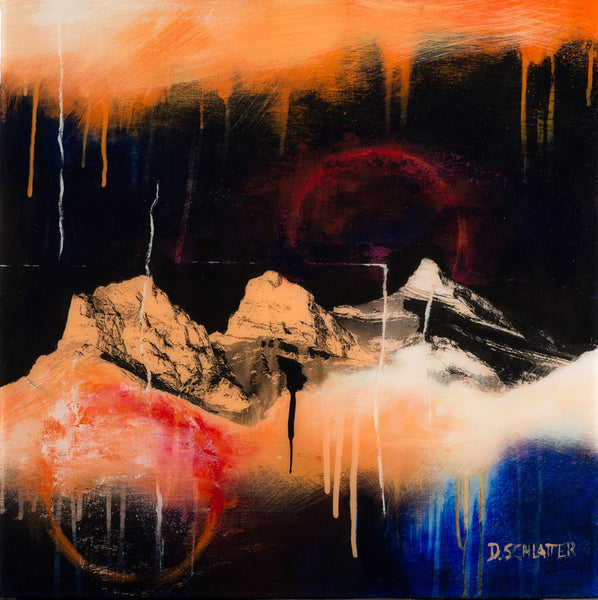 Dieter Schlatter artwork 'THREE SISTERS (CANMORE / ALBERTA)' available at Canada House Gallery - Banff, Alberta