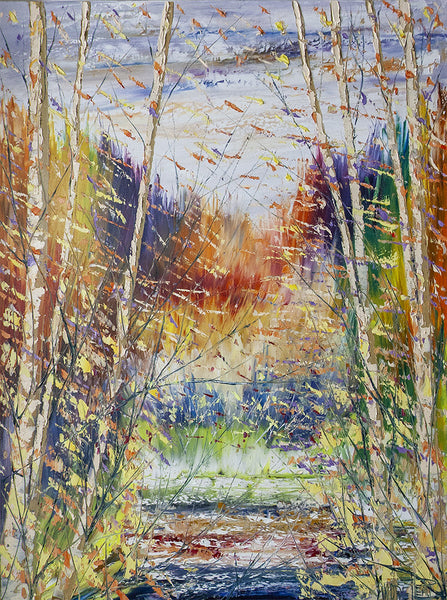 André Pleau artwork 'COURANT FESTIF' available at Canada House Gallery - Banff, Alberta