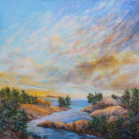 Bev Rodin artwork 'MOVING SKIES' available at Canada House Gallery - Banff, Alberta