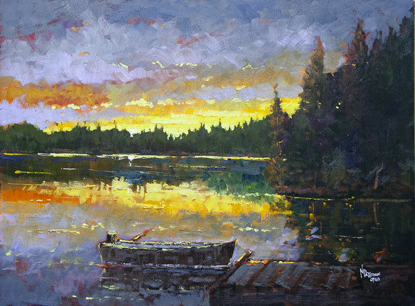 Neil Patterson artwork 'DAY IS DONE NO FISH' available at Canada House Gallery - Banff, Alberta