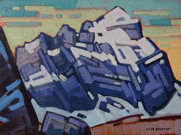 Cameron Bird artwork 'SUNDOWN ON THE PLAIN OF SIX GLACIERS' at Canada House Gallery