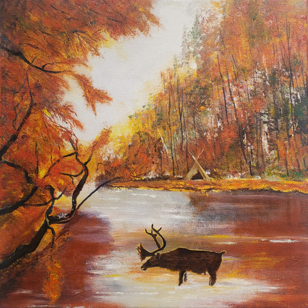 Jane Ash Poitras artwork 'CARIBOU SOUND' at Canada House Gallery