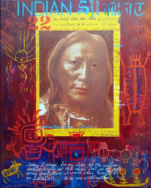 Jane Ash Poitras artwork 'HE IS ONE OF US' at Canada House Gallery