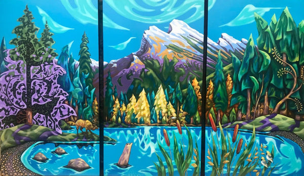 K Neil Swanson artwork 'RUNDLE ON VERMILLION' at Canada House Gallery