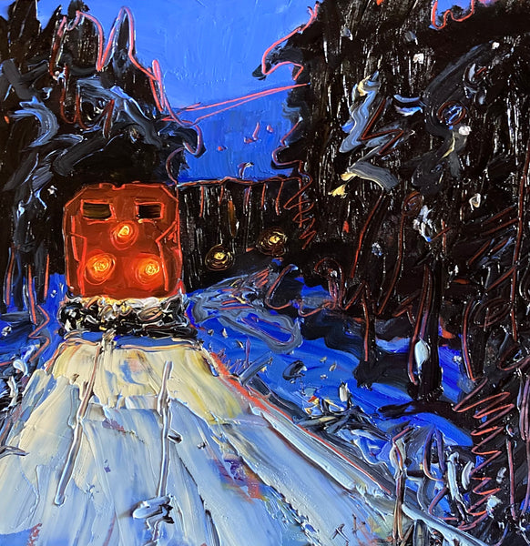Michael Cameron artwork 'BIG TRAIN COMING' at Canada House Gallery