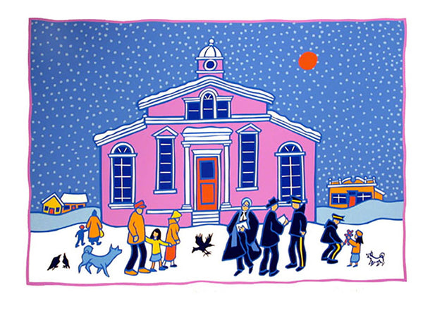 Ted Harrison artwork 'WINTER JUSTICE, 2002 - 178/200' at Canada House Gallery