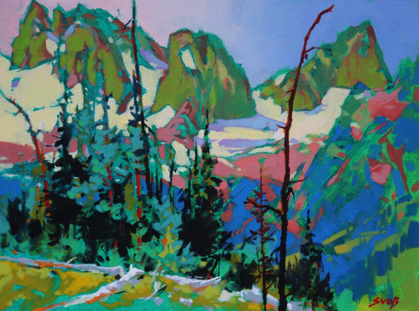 Mike Svob artwork 'RIDGE PAINTING IN THE BUGABOOS' at Canada House Gallery