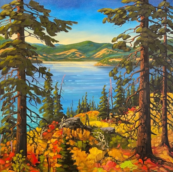 Rod Charlesworth artwork '''TIME WAS'' OKANAGAN LAKE FROM BEAR CREEK' at Canada House Gallery