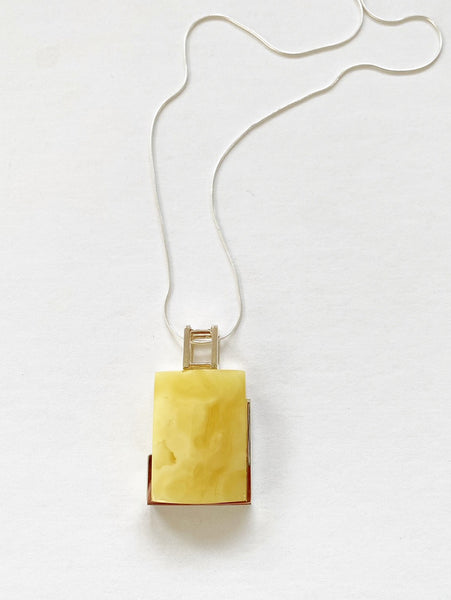 . NESHKA artwork 'SQUARE MILKY AMBER PENDANT' at Canada House Gallery