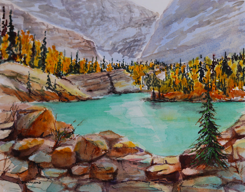 Cliff Swanlund artwork 'VICTORIA LAKE AT O'HARA' at Canada House Gallery