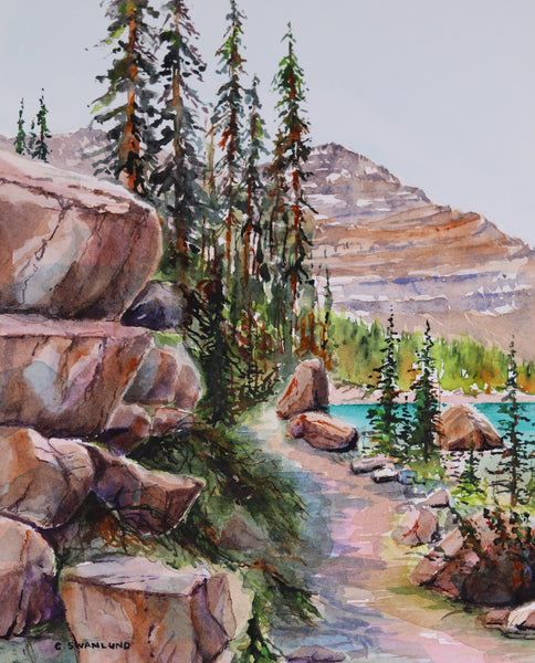 Cliff Swanlund artwork 'LAKESIDE TRAIL O'HARA' at Canada House Gallery