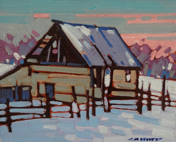 Cameron Bird artwork 'WINTER SETTLES IN' at Canada House Gallery