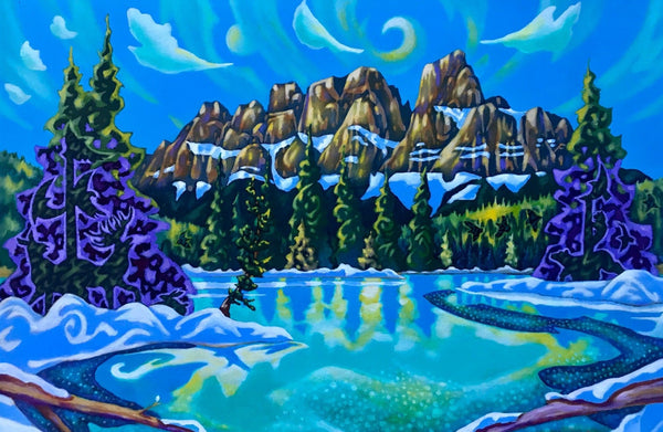 K Neil Swanson artwork 'SPIRIT OF CASTLE MOUNTAIN' at Canada House Gallery