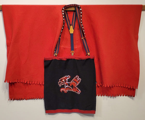 BEAR PAW & SALMON DANCE BLANKET WITH RAVEN DANCE APRON