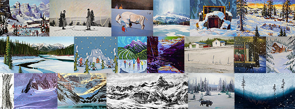 SNOW FLAKES ON MOUNTAINS AND ART FOR YOUR HOME